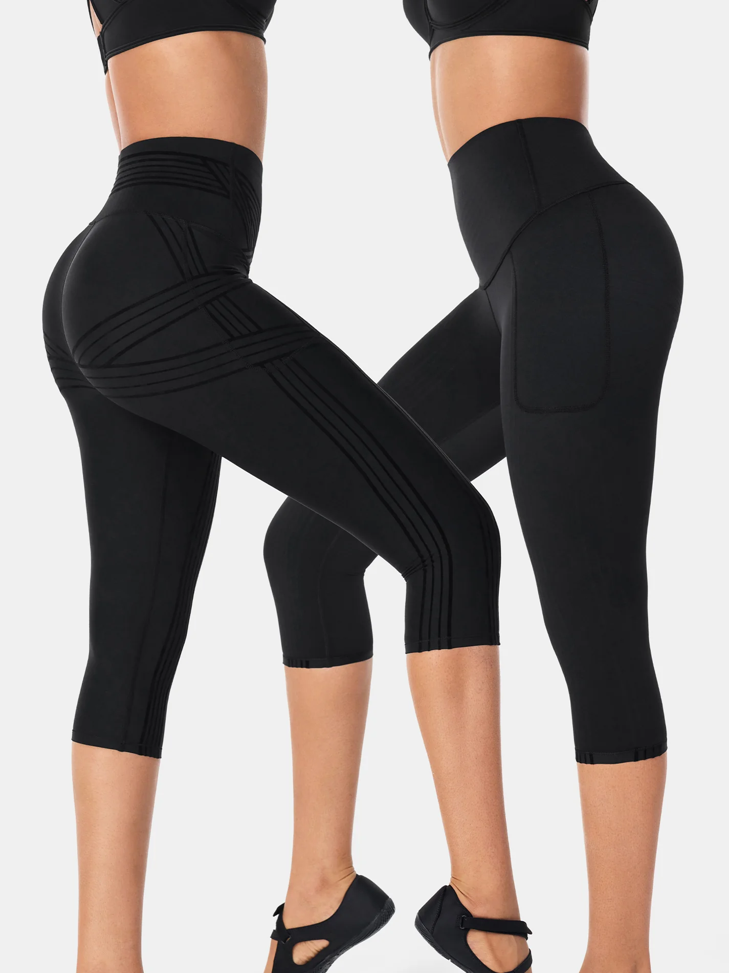 PowerBand Resistance Capri Leggings (Reversible Wear) - Image 7